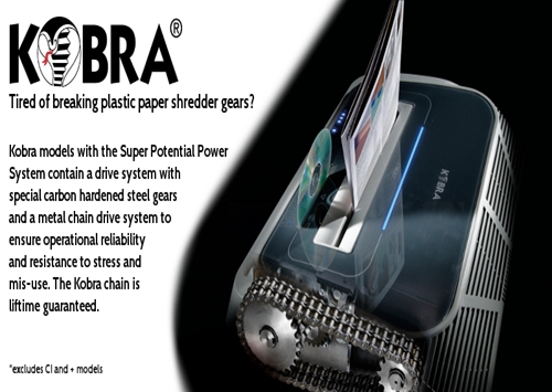 Kobra 240 SC Smart Card High Security Shredder NSA/CSS 9-12 Approved for Destruction of Smart Cards - 240 SC Smart Card