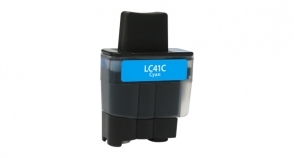 Compatible Brother LC41 Ink Cyan - Page Yield 400 inkjet cartridge, remanufactured, compatible, printer, ink, lc41c, brother dcp-110c, dcp-120c; intellifax-1840c, intellifax-1940cn, intellifax-2440c; mfc-210c, mfc-420cn, mfc-620cn, mfc-640cw, mfc-820cw, mfc-3240c, mfc-3340cn, mfc-5440cn, mfc-5840cn - inkjet cartridge, cyan