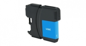Compatible Brother LC65 Ink Cyan High Yield - Page Yield 750 inkjet cartridge, remanufactured, compatible, printer, ink, lc61c / lc65c, brother dcp-165c, dcp-375cw, dcp-385c, dcp-395cw, dpc-585cw; mfc-250c, mfc-255cw, mfc-290c, mfc-295cn, mfc-490cw, mfc-495cw, mfc-5490cn, mfc-5890cn, mfc-6490cw, mfc-6890cdw, mfc-790cw, mfc-795cw, mfc-990cw - cyan (high yield)