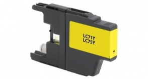 Compatible InkJet Brother LC75 Yellow High Yield - Page Yield 600 inkjet cartridge, remanufactured, compatible, printer, ink, lc71y / lc75y, brother mfc-j280w, mfc-j425w, mfc-j430w, mfc-j435w, mfc-j625w, mfc-j825dw, mfc-j835dw, mfc-j5910dw, mfc-j6510dw, mfc-j6710dw, mfc-j6910dw - inkjet cartridge, yellow, (high yield)
