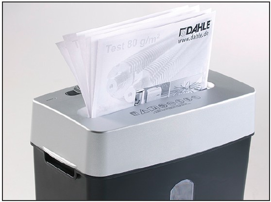 Dahle PaperSAFE 22022 Personal Paper Shredder - Built-in jam protection- Slide the switch to reverse motor if sheet capacity is exceeded.