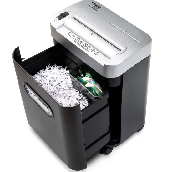 Dahle PaperSAFE 22092 Paper / Multi+Media Shredder - Easy to empty waste bin- Pull open front to empty multi+media container or shred bin.