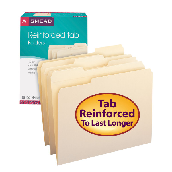 Smead 10334 Manila Folders with Reinforced Tab (Bundle: 5 BX) Report Cover
