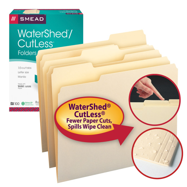Smead 10343 WaterShed/CutLess Folders (Bundle: 5 BX) Two Pocket Folder