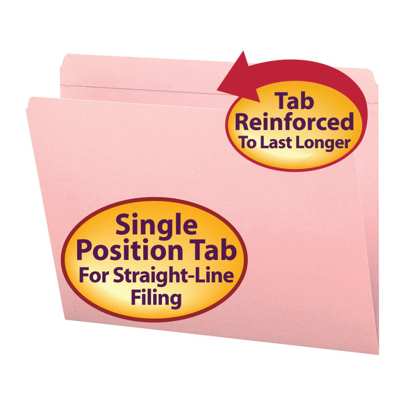 Smead 12610 Colored Folders with Reinforced Tab Classification Folders