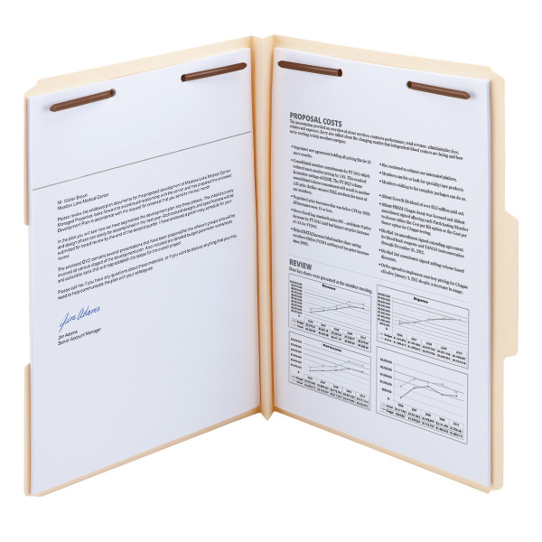 Smead 14595 Manila Expansion Fastener Folders with Reinforced Tab File Labels