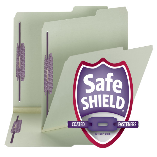 Smead 14920 Pressboard Fastener Folders with SafeSHIELD Coated Fastener Technology File Labels