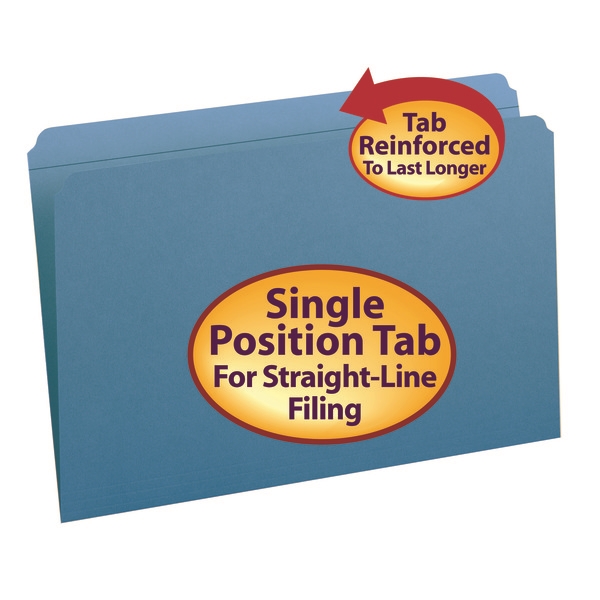 Smead 17010 Colored Folders with Reinforced Tab File Labels