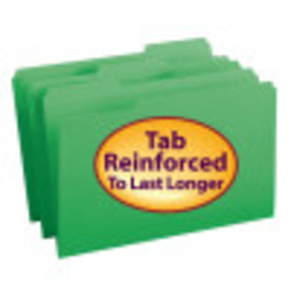 Smead 17134 Colored Folders with Reinforced Tab (Bundle: 5 BX) Fastener Folders
