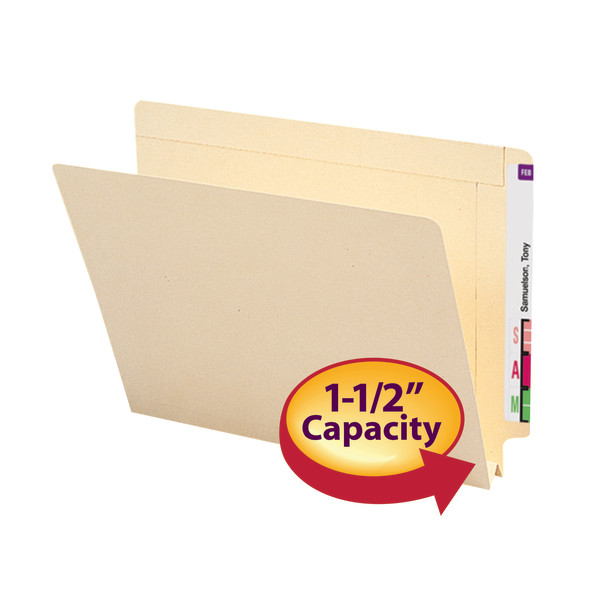 Smead 24275 End Tab Manila Expansion Folders with Reinforced Tab File Labels