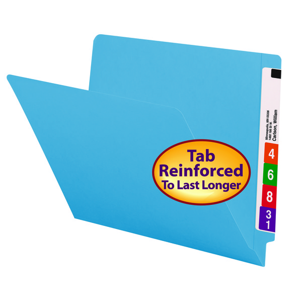 Smead 25010 End Tab Colored Folders with Shelf-Master Reinforced Tab File Labels