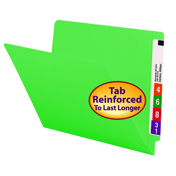 Smead 25110 End Tab Colored Folders with Shelf-Master Reinforced Tab File Labels