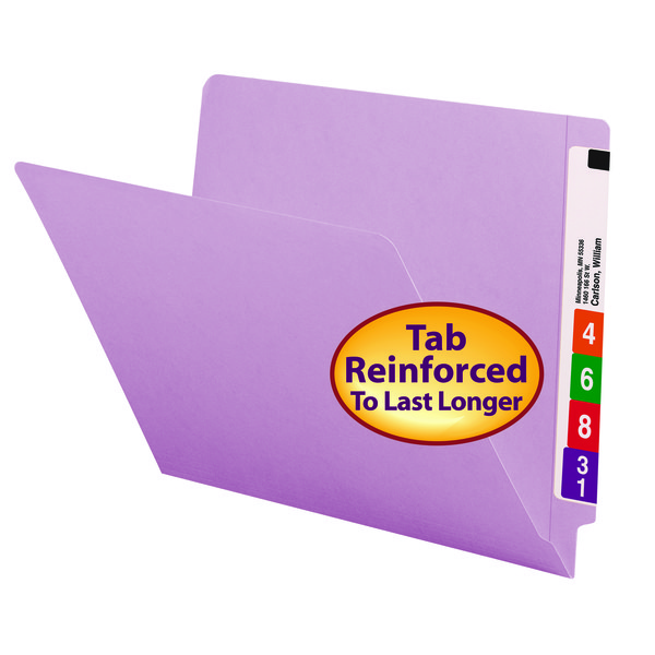 Smead 25410 End Tab Colored Folders with Shelf-Master Reinforced Tab File Labels