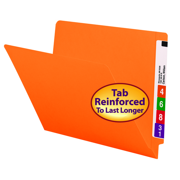 Smead 25510 End Tab Colored Folders with Shelf-Master Reinforced Tab File Labels