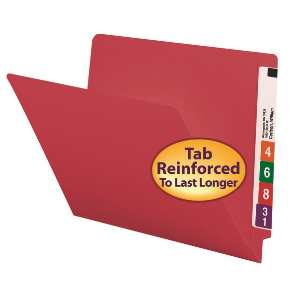 Smead 25710 End Tab Colored Folders with Shelf-Master Reinforced Tab File Labels