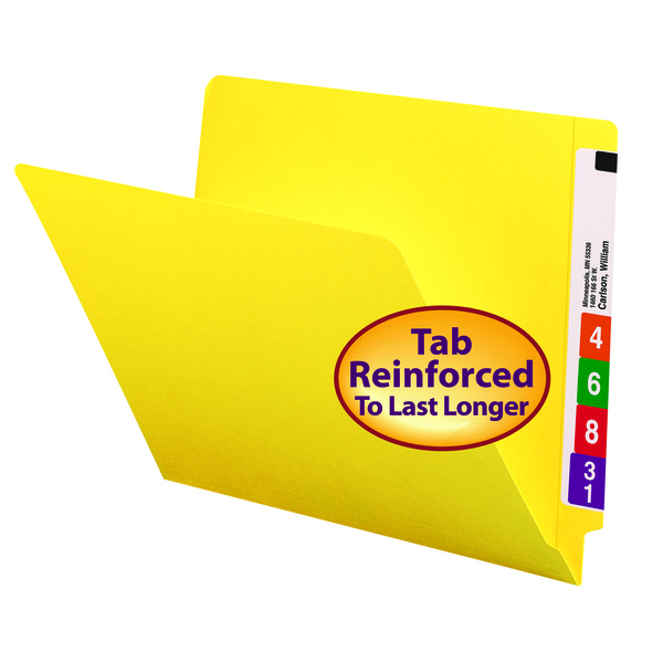 Smead 25910 End Tab Colored Folders with Shelf-Master Reinforced Tab File Labels