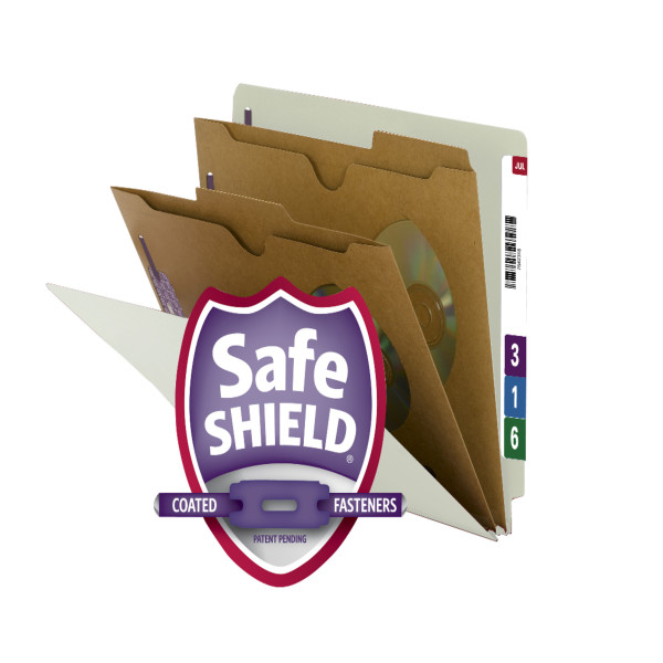Smead 26710 End Tab Classification Folders with Pocket-Style Dividers and SafeSHIELD Coated Fastener Technology Organizer