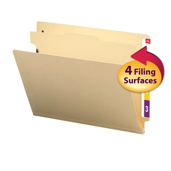 Smead 26825 End Tab Manila and Colored Classification Folders (Bundle: 5 BX) Antimicrobial File Pockets