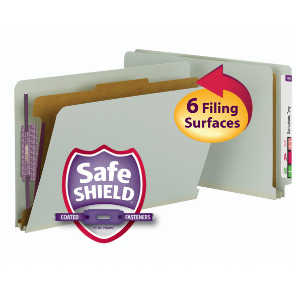 Smead 29800 End Tab Classification Folders with SafeSHIELD Coated Fastener Technology (Bundle: 5 BX) Hanging Folders