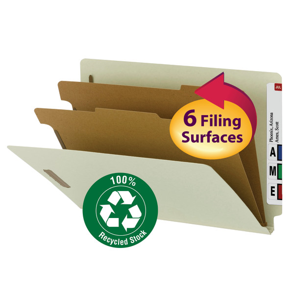 Smead 29802 100% Recycled End Tab Classification Folders (Bundle: 5 BX) Hanging Folders