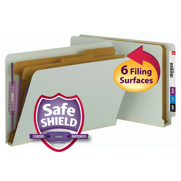 Smead 29810 End Tab Classification Folders with SafeSHIELD Coated Fastener Technology (Bundle: 5 BX) Hanging Folders