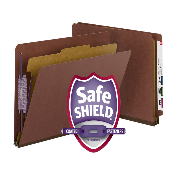 Smead 29855 End Tab Classification Folders with SafeSHIELD Coated Fastener Technology File Labels