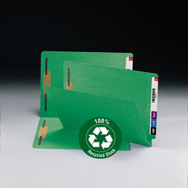 Smead 34172 100% Recycled End Tab Colored Fastener Folders Classification Folders