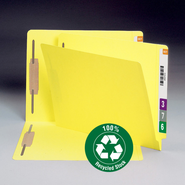 Smead 34173 100% Recycled End Tab Colored Fastener Folders Classification Folders