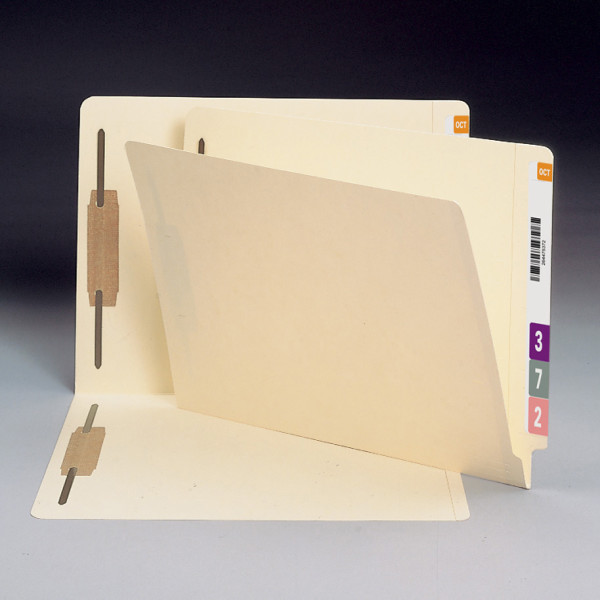 Smead 37160 100% Recycled End Tab Manila Fastener Folders with Shelf-Master Reinforced Tab Classification Folders