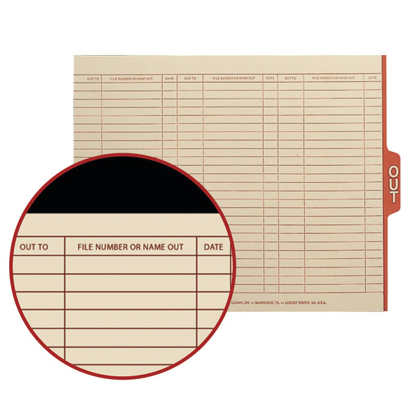 Smead 61910 End Tab Manila Out Guides with Printed Form File Pocket