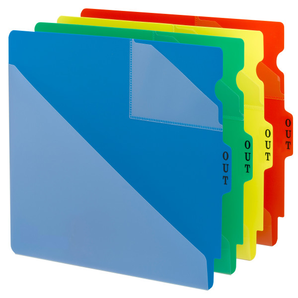 Smead 61960 End Tab Poly Out Guides, Two-Pocket Style Expanding File