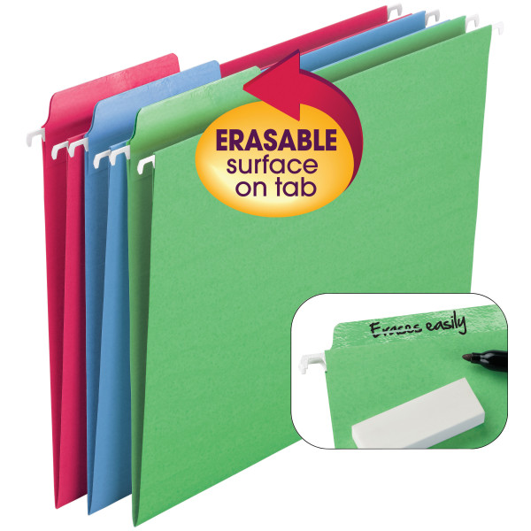 Smead 64031 Erasable FasTab Hanging Folders (Bundle: 10 BX) File Labels