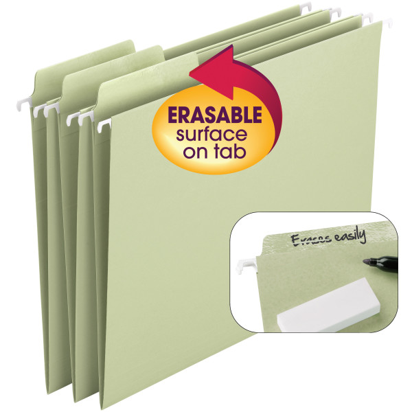 Smead 64032 Erasable FasTab Hanging Folders Smartstrip