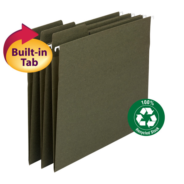 Smead 64037 100% Recycled FasTab Hanging Folders 