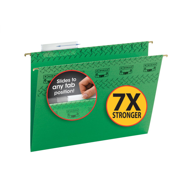 Smead 64042 TUFF Hanging Folders with Easy Slide Tab Expanding File