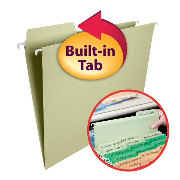 Smead 64082 FasTab Hanging Folders File Guides