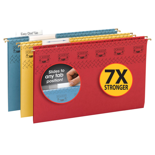 Smead 64140 TUFF Hanging Folders with Easy Slide Tab Expanding File