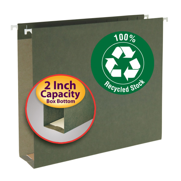 Smead 65090 100% Recycled Hanging Box Bottom Folders Expansion