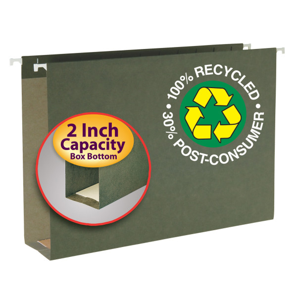 Smead 65095 100% Recycled Hanging Box Bottom Folders Expansion