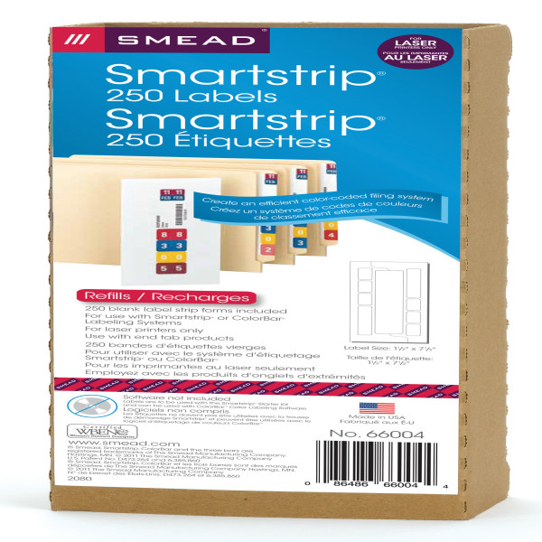 Smead 66004 Smartstrip Labeling System Two Pocket Folder