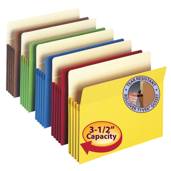 Smead 73890 Colored File Pockets Expanding File