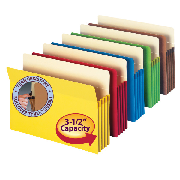 Smead 73892 Colored File Pockets (Bundle: 5 PK) File Folders