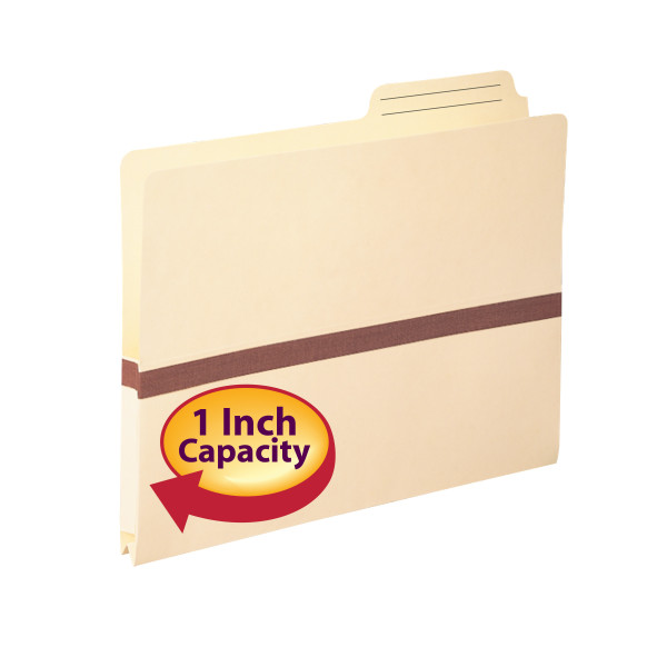 Smead 75487 Manila File Pockets with 2/5-Cut Tab Classification Folders