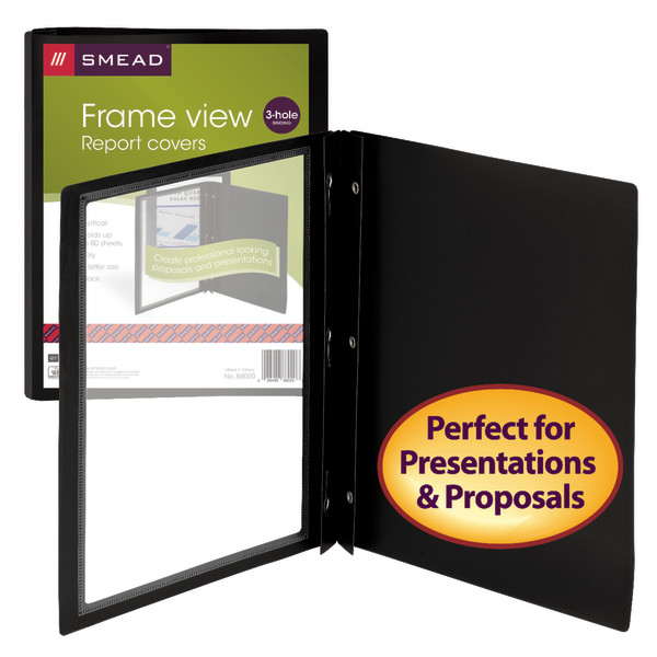 Smead 86020 Frame View Poly Report Covers with Fastener Closure (Bundle: 10 PK) File Labels