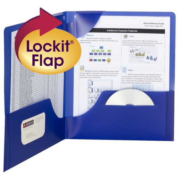 Smead 87942 Poly Lockit Two-Pocket Folders Expanding File
