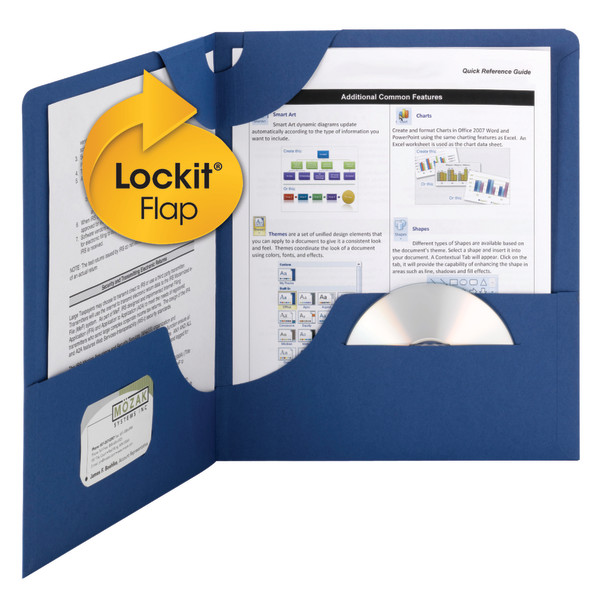 Smead 87982 Lockit Two-Pocket Folders in Textured Stock Expanding File