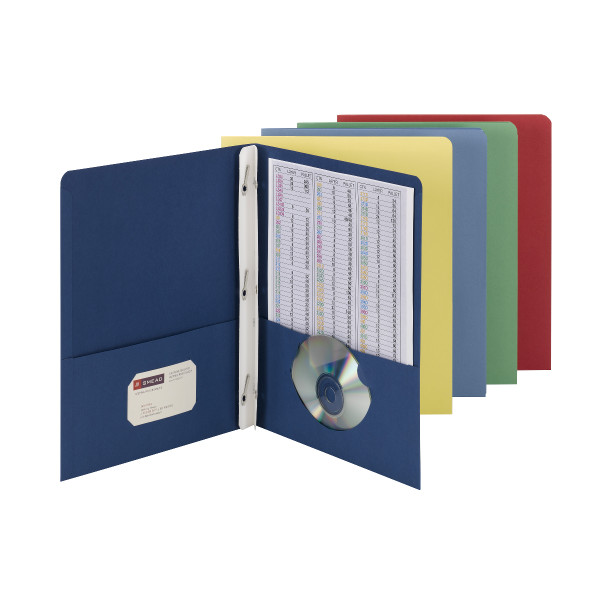 Smead 88052 Two-Pocket Folders with Tang Strip Style Fastener Folders