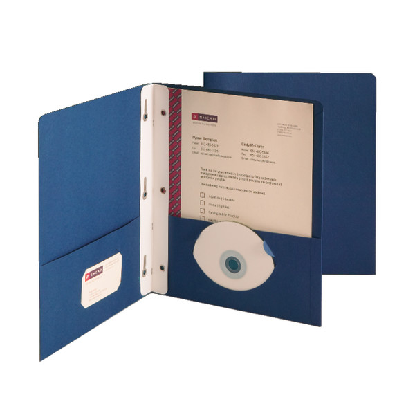 Smead 88054 Two-Pocket Folders with Tang Strip Style Fastener Self Adhesive Folder Divider