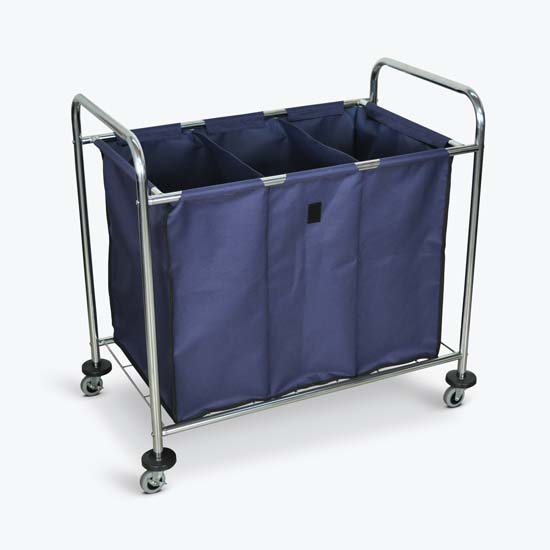 Luxor HL15 Industrial Laundry Cart W/ Steel Frame & Navy Canvas Bag W/ Dividers Luxor HL15 Industrial Laundry Cart W/ Steel Frame & Navy Canvas Bag W/ Dividers