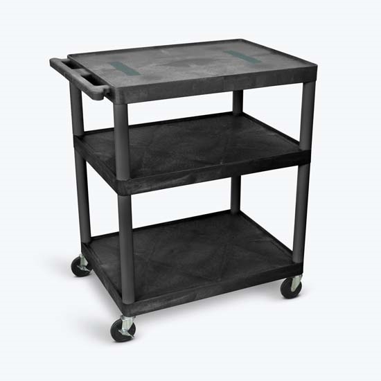 Luxor LE40-B Black Endura Cart W/ 3 Shelves Luxor LE40-B Black Endura Cart W/ 3 Shelves